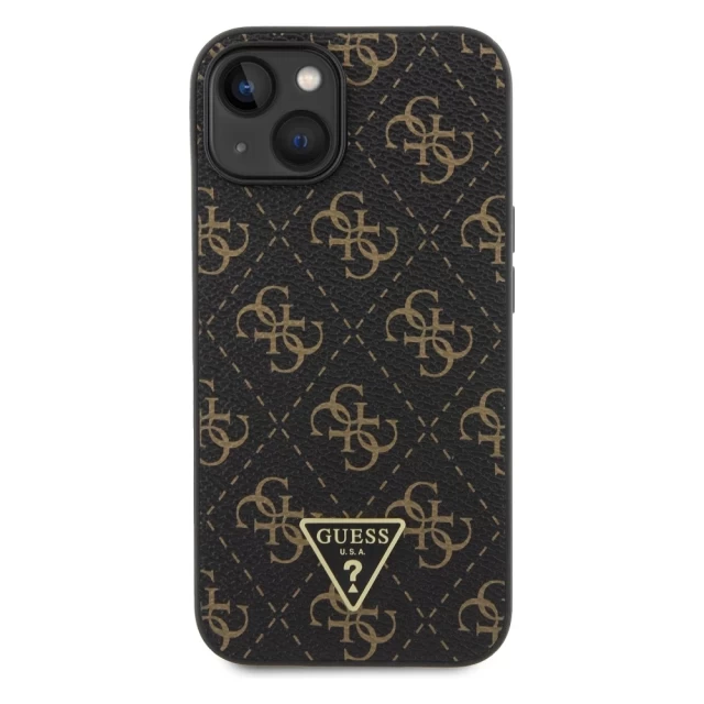 Чехол Guess 4G Triangle Metal Logo для iPhone 15 | 14 | 13 Black (GUHCP14SPG4GPK)