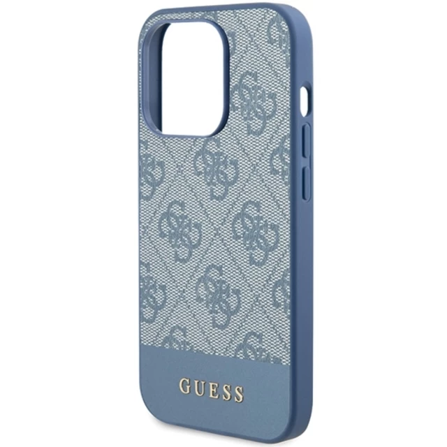 Чехол Guess 4G Stripe Collection для iPhone 15 Pro Max Blue (GUHCP15XG4GLBL)