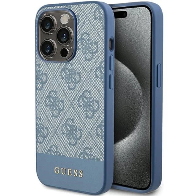 Чохол Guess 4G Stripe Collection для iPhone 15 Pro Max Blue (GUHCP15XG4GLBL)