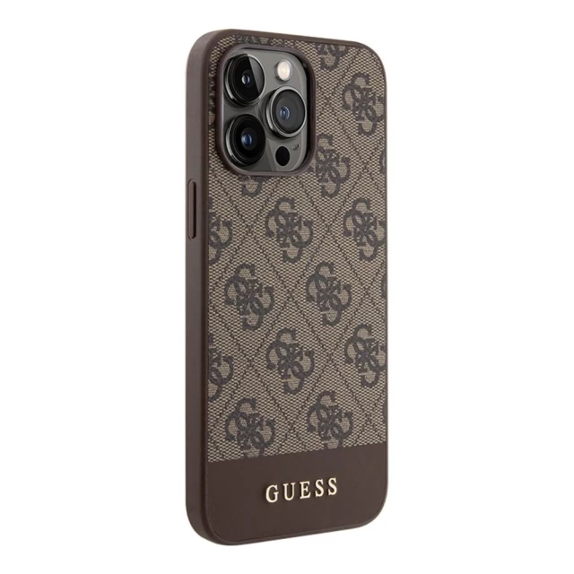 Чехол Guess 4G Stripe Collection для iPhone 15 Pro Brown (GUHCP15LG4GLBR)