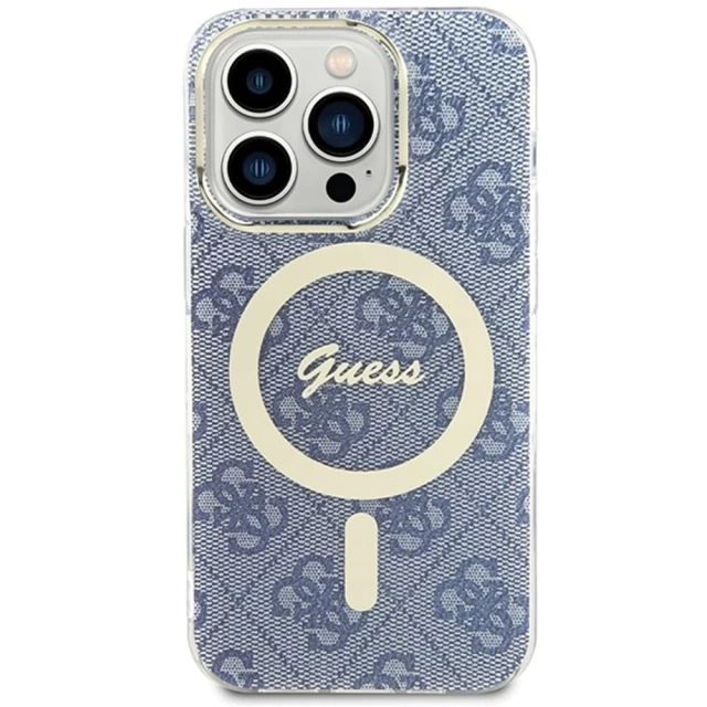 Чохол Guess IML 4G для iPhone 15 Pro Max Blue with MagSafe (GUHMP15XH4STB)