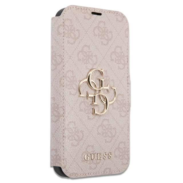 Чохол-книжка Guess 4G Metal Logo для iPhone 15 Pro Max Pink (GUBKP15X4GMGPI)