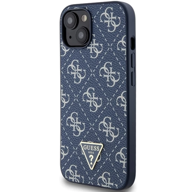 Чехол Guess 4G Triangle Metal Logo для iPhone 15 | 14 | 13 Blue (GUHCP15SPG4GPB)