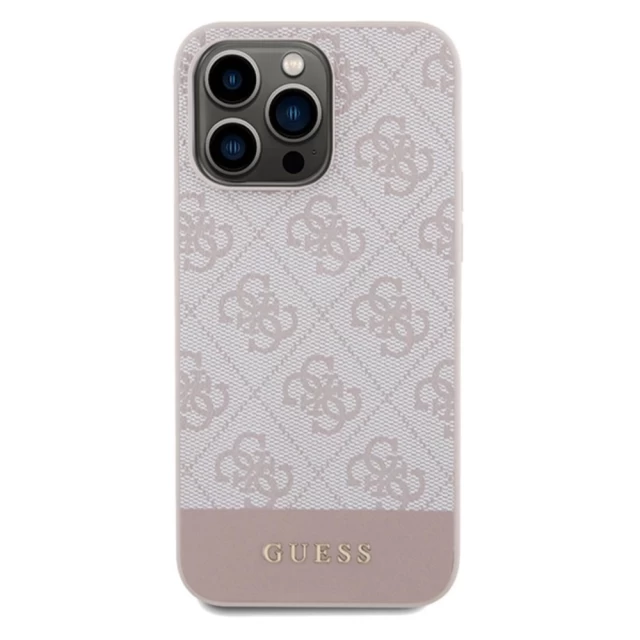 Чохол Guess 4G Stripe Collection для iPhone 14 Pro Max Pink (GUHCP14XG4GLPI)