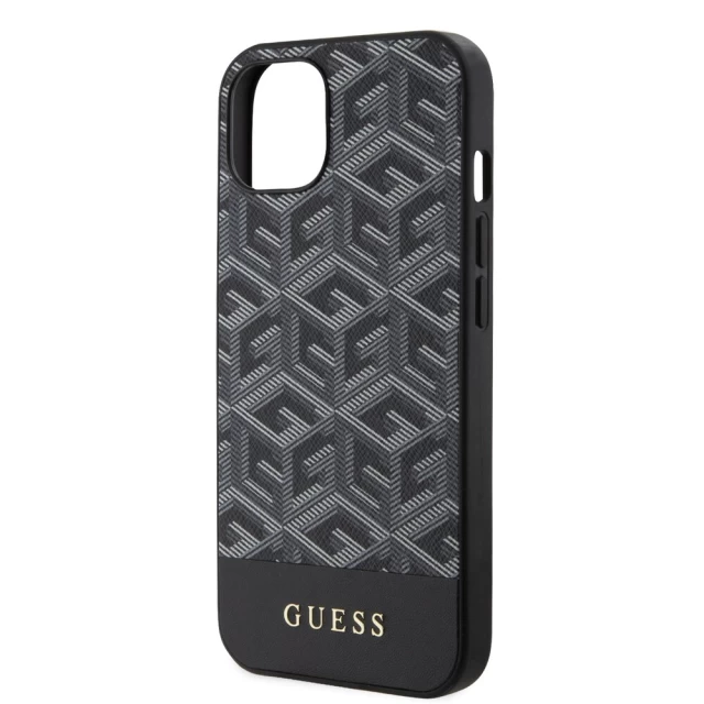 Чохол Guess GCube Stripes для iPhone 15 | 14 | 13 Black with MagSafe (GUHMP15SHGCFSEK)