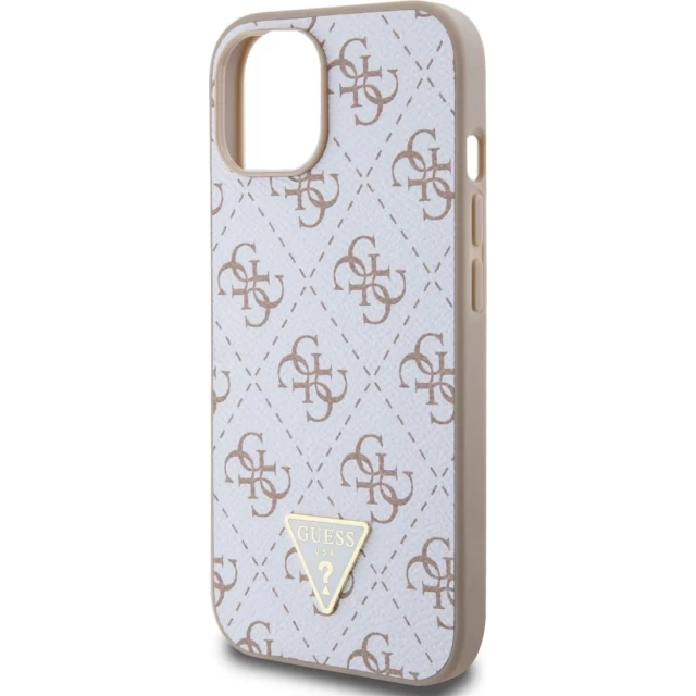 Чехол Guess 4G Triangle Metal Logo для iPhone 15 | 14 | 13 White (GUHCP15SPG4GPH)