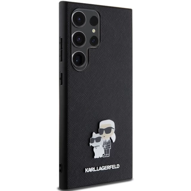 Чехол Karl Lagerfeld Saffiano Karl & Choupette Metal Pin для Samsung Galaxy S24 Ultra (S928) Black (KLHCS24LPSAKCMPK)