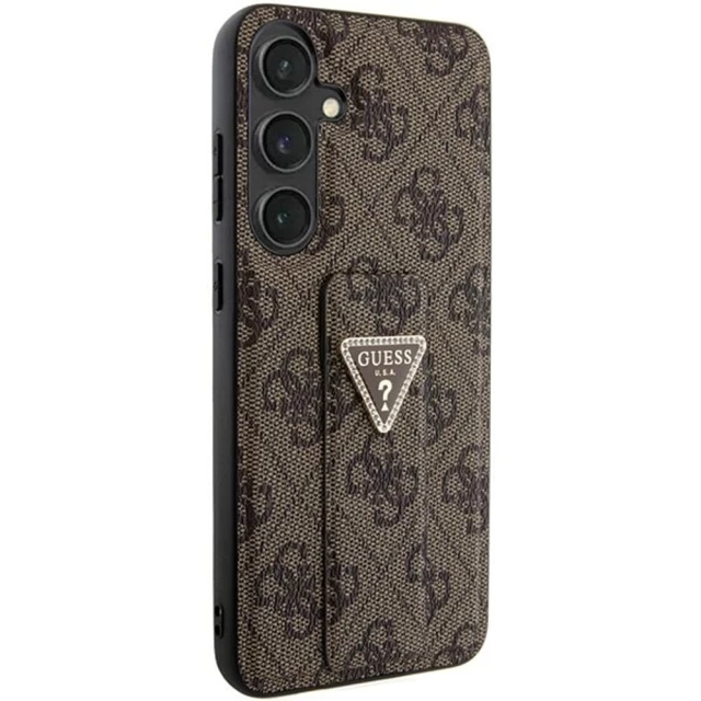 Чехол Guess Grip Stand 4G Triangle Strass для Samsung Galaxy S24 (S921) Brown (GUHCS24SPGS4TDW)