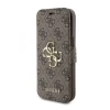 Чехол-книжка Guess 4G Metal Logo для iPhone 15 | 14 | 13 Brown (GUBKP15S4GMGBR)