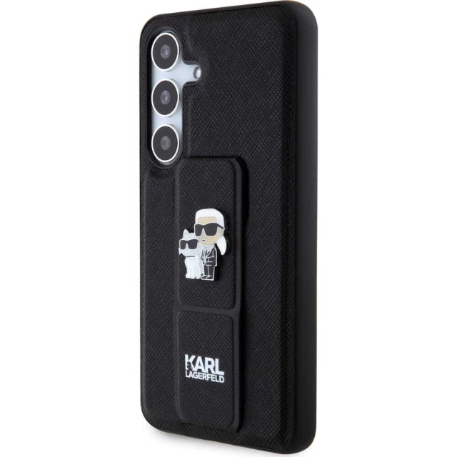 Чехол Karl Lagerfeld Gripstand Saffiano Karl & Choupette Pins для Samsung Galaxy S24 (S921) Black (KLHCS24SGSAKCPK)