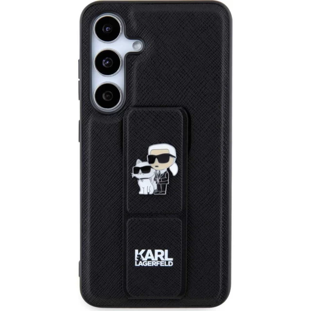 Чехол Karl Lagerfeld Gripstand Saffiano Karl & Choupette Pins для Samsung Galaxy S24 (S921) Black (KLHCS24SGSAKCPK)