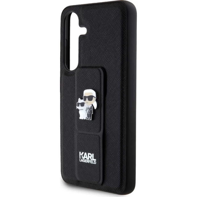 Чохол Karl Lagerfeld Gripstand Saffiano Karl & Choupette Pins для Samsung Galaxy S24 (S921) Black (KLHCS24SGSAKCPK)