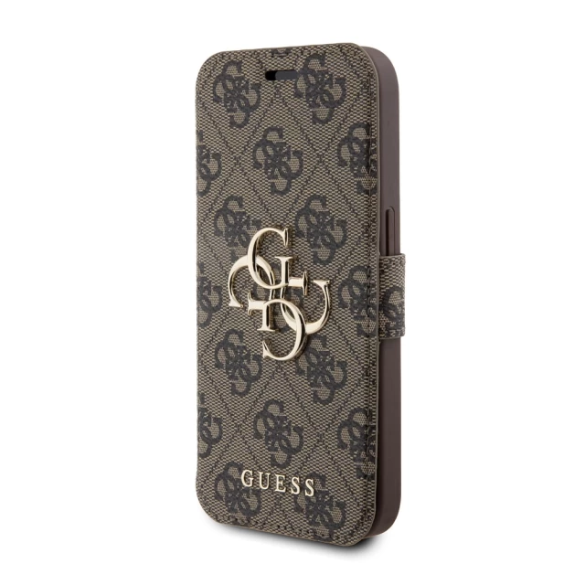 Чехол-книжка Guess 4G Metal Logo для iPhone 15 Pro Max Brown (GUBKP15X4GMGBR)