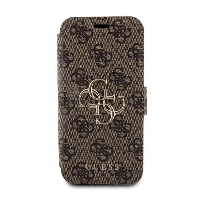 Чохол-книжка Guess 4G Metal Logo для iPhone 15 Pro Max Brown (GUBKP15X4GMGBR)