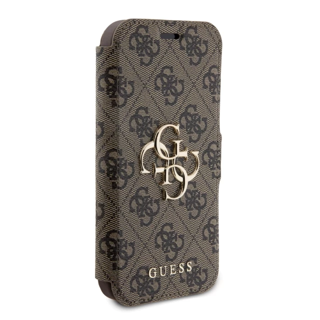 Чехол-книжка Guess 4G Metal Logo для iPhone 15 Pro Max Brown (GUBKP15X4GMGBR)