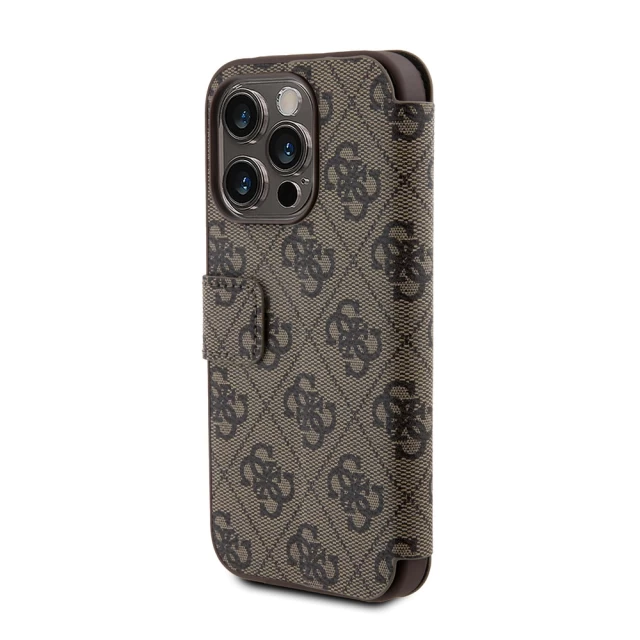 Чехол-книжка Guess 4G Metal Logo для iPhone 15 Pro Max Brown (GUBKP15X4GMGBR)