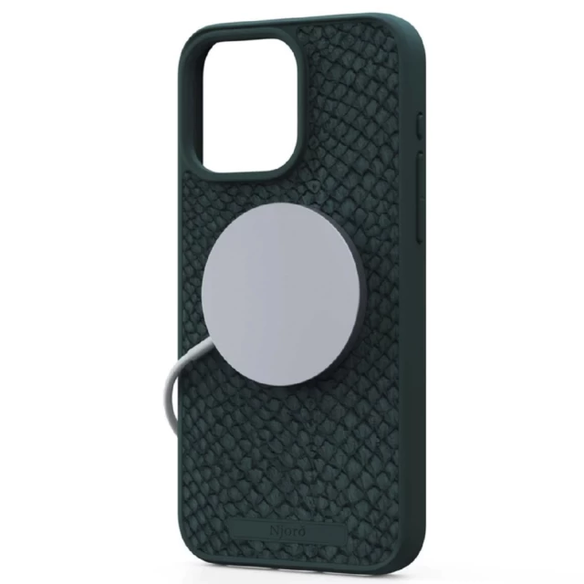 Чохол Elements Njord Salmon Leather Case для iPhone 15 Pro Max Dark Green with MagSafe (NA54SL02)