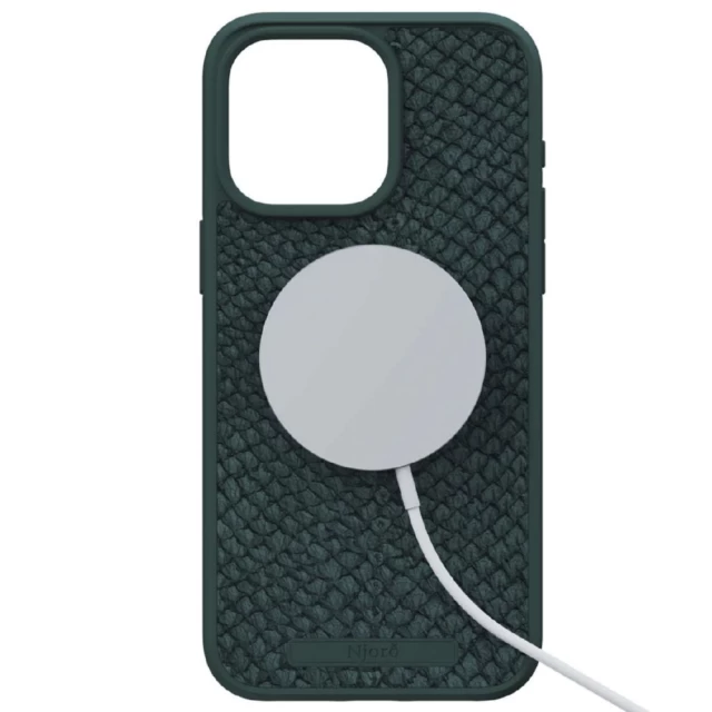 Чохол Elements Njord Salmon Leather Case для iPhone 15 Pro Max Dark Green with MagSafe (NA54SL02)