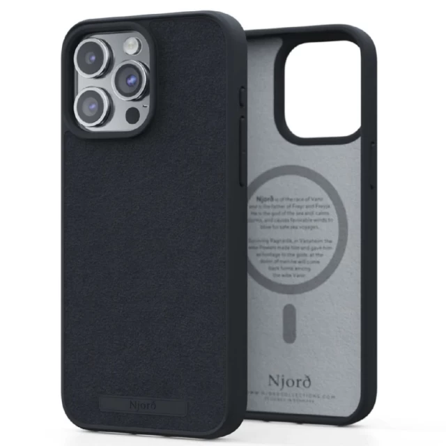 Чехол Elements Njord Suede Case для iPhone 15 Pro Max Black with MagSafe (NA54SU00)