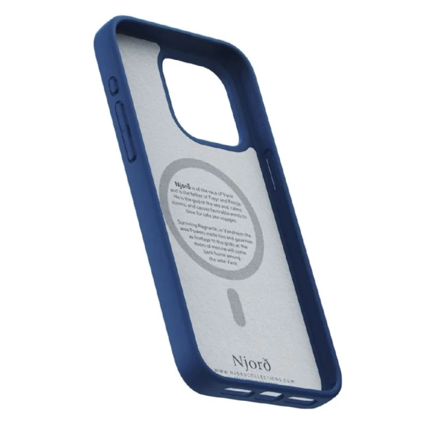 Чохол Elements Njord Suede Case для iPhone 15 Pro Max Navy Blue with MagSafe (NA54SU01)
