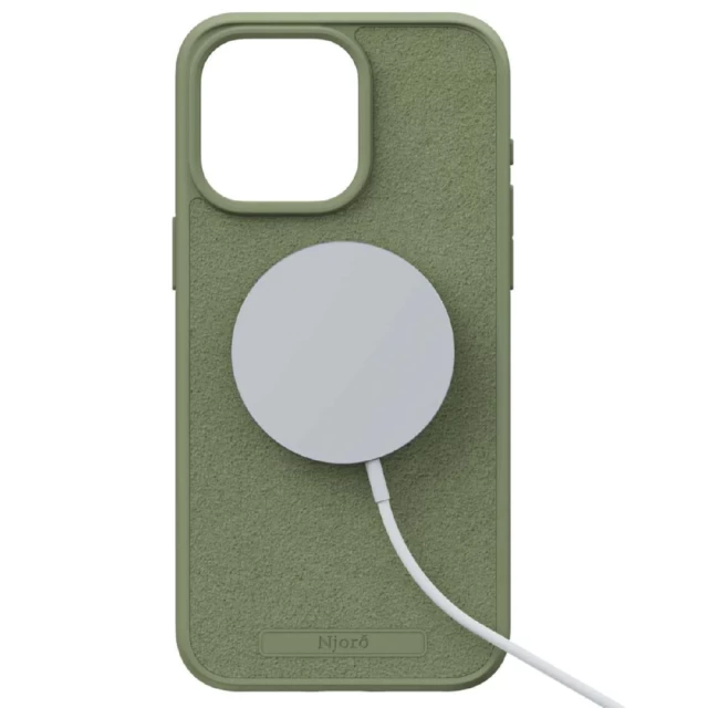 Чохол Elements Njord Suede Case для iPhone 15 Pro Max Olive with MagSafe (NA54SU06)