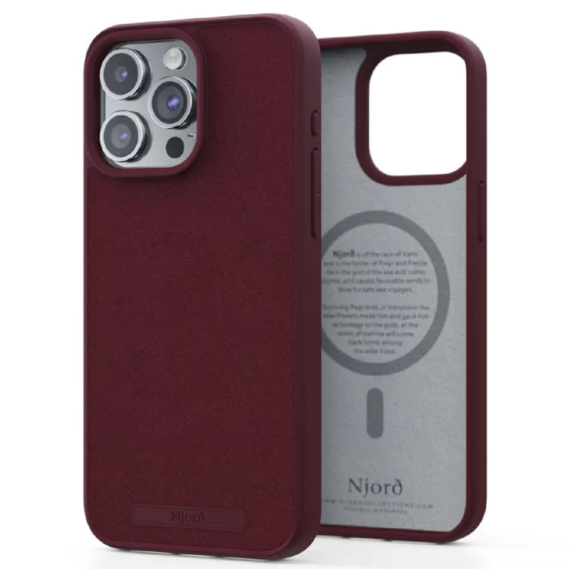 Чехол Elements Njord Suede Case для iPhone 15 Pro Max Crimson Red with MagSafe (NA54SU11)