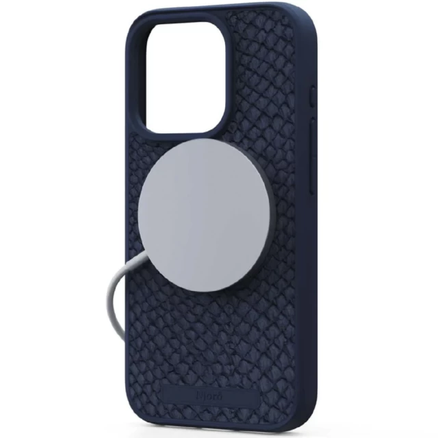 Чохол Elements Njord Salmon Leather Case для iPhone 15 Pro Petrol Blue with MagSafe (NA53SL01)