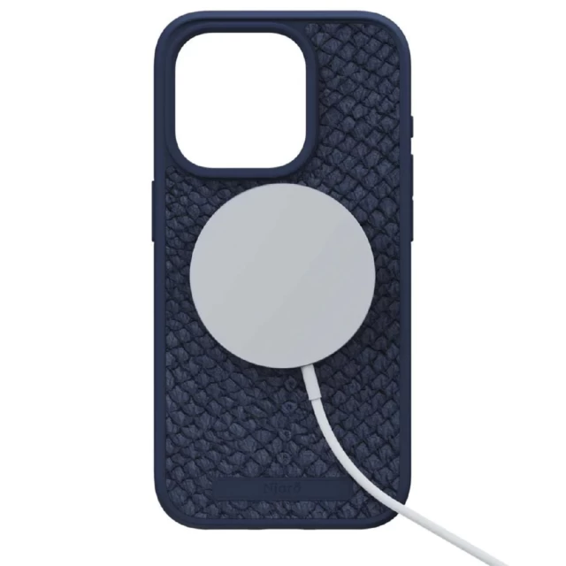 Чохол Elements Njord Salmon Leather Case для iPhone 15 Pro Petrol Blue with MagSafe (NA53SL01)