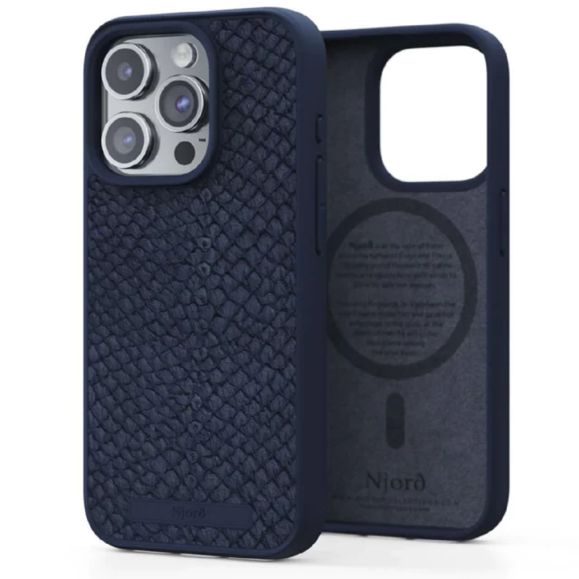 Чохол Elements Njord Salmon Leather Case для iPhone 15 Pro Petrol Blue with MagSafe (NA53SL01)