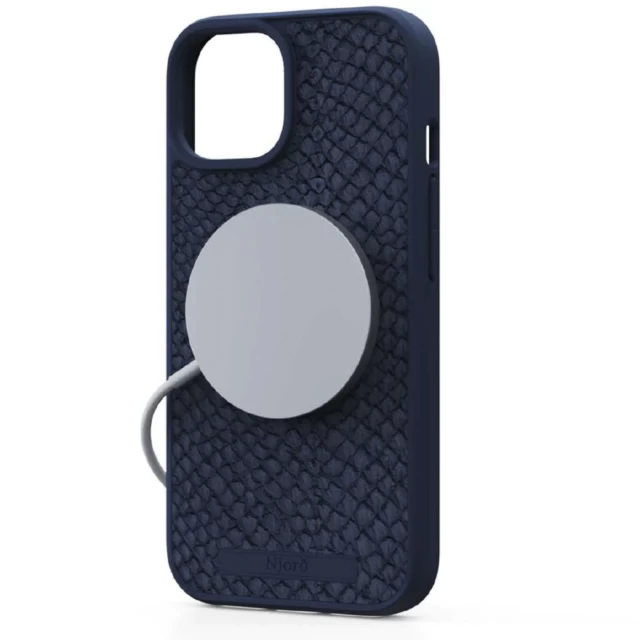 Чехол Elements Njord Salmon Leather Case для iPhone 15 Petrol Blue with MagSafe (NA51SL01)