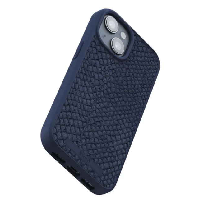 Чохол Elements Njord Salmon Leather Case для iPhone 15 Petrol Blue with MagSafe (NA51SL01)