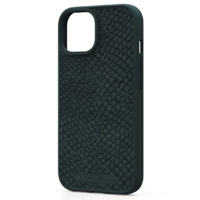 Чехол Elements Njord Salmon Leather Case для iPhone 15 Dark Green with MagSafe (NA51SL02)