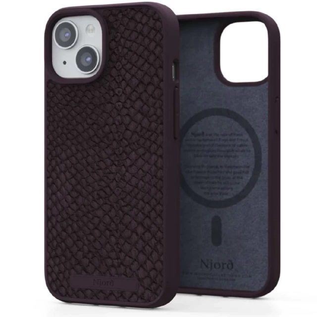 Чехол Elements Njord Salmon Leather Case для iPhone 15 Rust with MagSafe (NA51SL03)