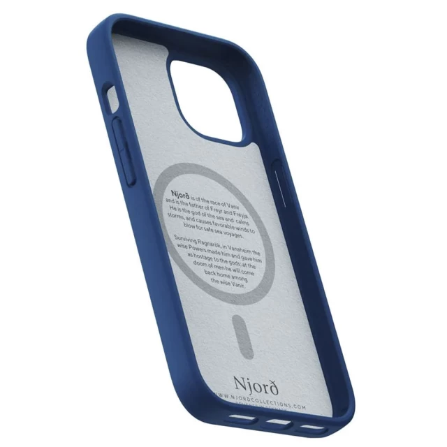 Чехол Elements Njord Suede Case для iPhone 15 Navy Blue with MagSafe (NA51SU01)