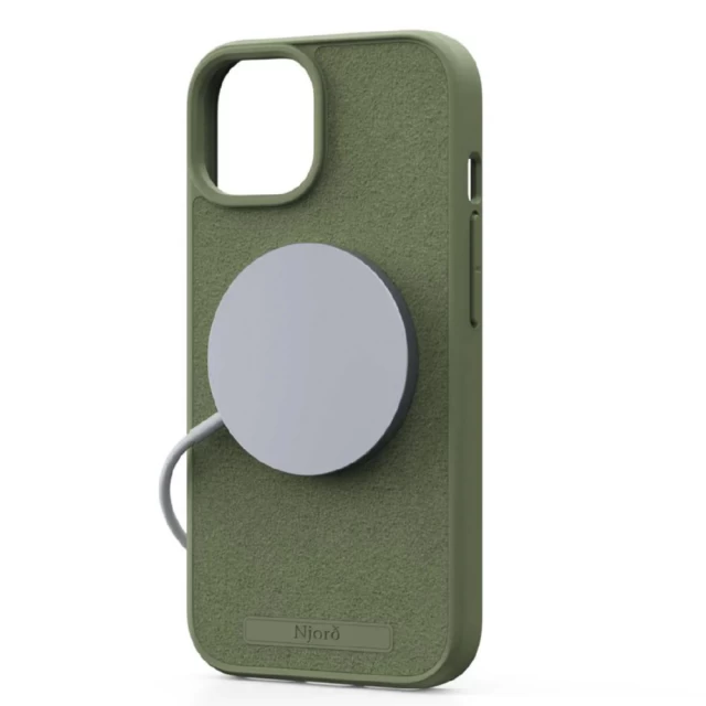 Чехол Elements Njord Suede Case для iPhone 15 Olive with MagSafe (NA51SU06)
