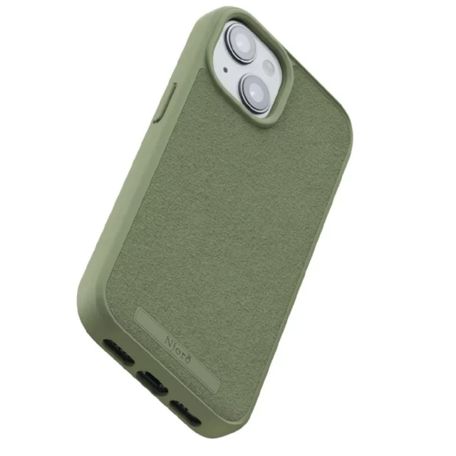 Чохол Elements Njord Suede Case для iPhone 15 Olive with MagSafe (NA51SU06)