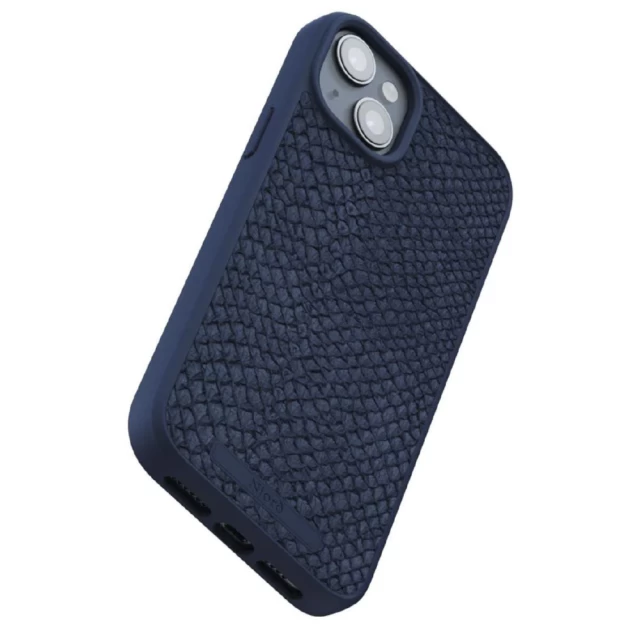 Чехол Elements Njord Salmon Leather Case для iPhone 15 Plus Petrol Blue with MagSafe (NA52SL01)