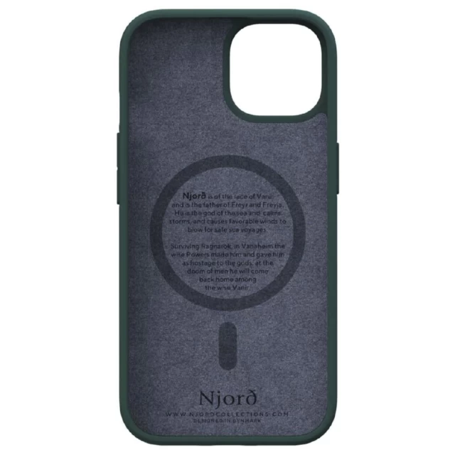 Чохол Elements Njord Salmon Leather Case для iPhone 15 Plus Dark Green with MagSafe (NA52SL02)