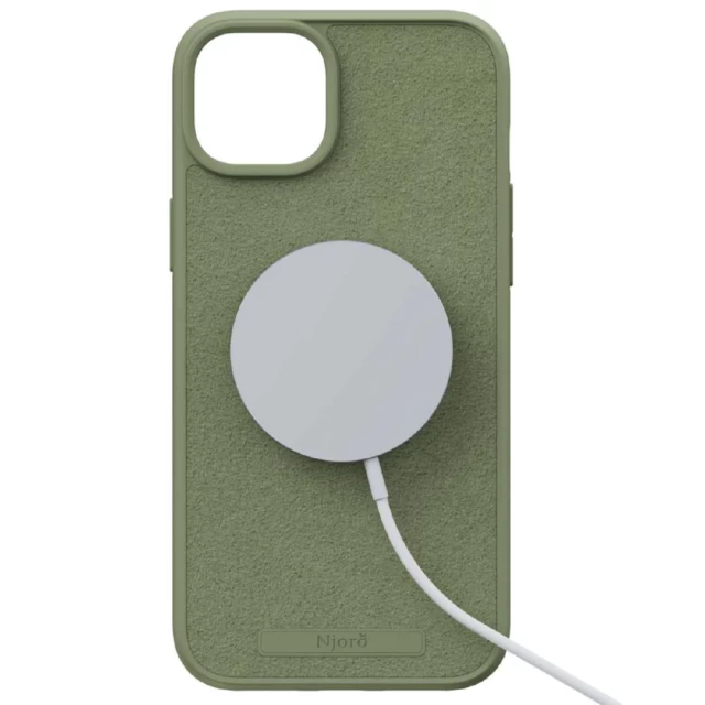 Чехол Elements Njord Suede Case для iPhone 15 Plus Olive with MagSafe (NA52SU06)
