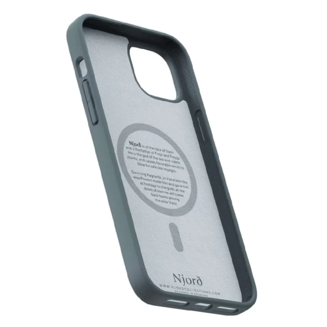 Чехол Elements Njord Fabric Case для iPhone 15 Plus Dark Grey with MagSafe (NA52FA09)