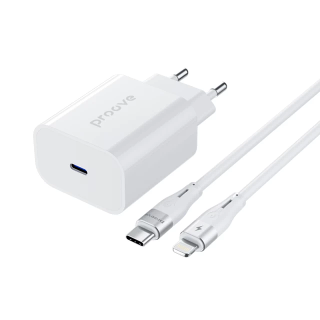 Мережевий зарядний пристрій Proove Rapid FC 20W USB-C with USB-C to Lightning Cable White (WCRP20012102)