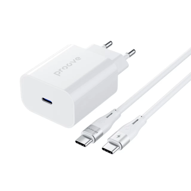 Мережевий зарядний пристрій Proove Rapid FC 30W USB-C with USB-C to USB-C Cable White (WCRP30012202)