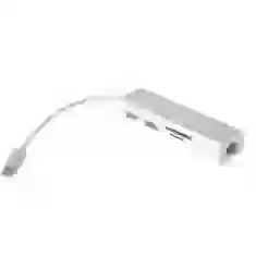 USB-хаб Upex USB Type-C - USB2.0x2/CardReader/RJ45 (UP10128)