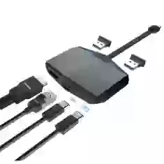 USB-хаб Upex USB Type-C - USB Type-Cx2/Ethernet/HDMI/USB 3.1x2 Gray (UP10165)