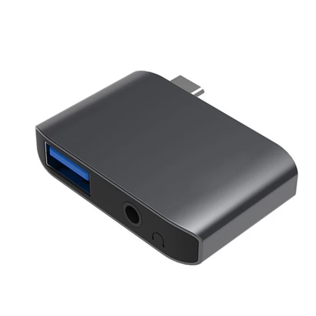 USB-хаб Upex USB Type-C - USB 3.0/Audio 3.5mm Space Gray (UP10172)