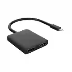 Адаптер-сплиттер Upex USB Type-C - HDMIx2 Black (UP10176)