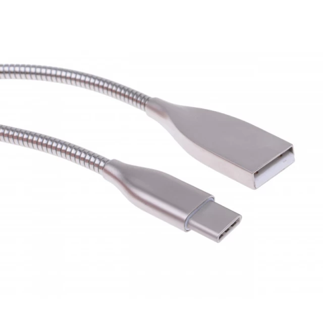 Кабель UPcable USB Type-C - USB Spring Series серебрянный 1 м