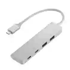 USB-хаб Upex USB Type-C - USB Type-Cx2/USB 3.0x2 Silver (UP10182)