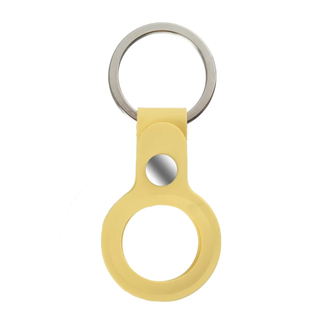 Чохол-брелок ARM для AirTag Silicone Ring with Button Yellow (ARM59152)