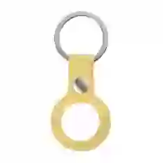 Чехол-брелок ARM для AirTag Silicone Ring with Button Yellow (ARM59152)
